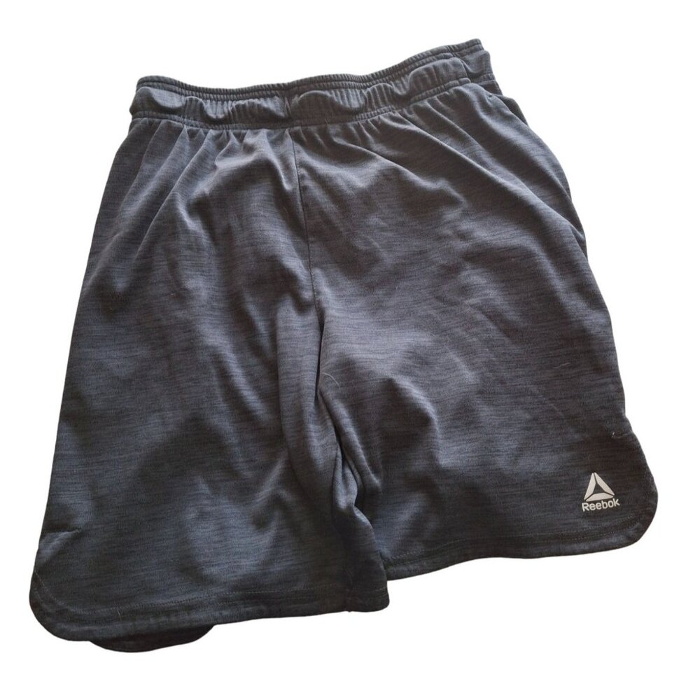 Reebok Athletic Shorts Mens Medium  Black Gray Elastic Waist